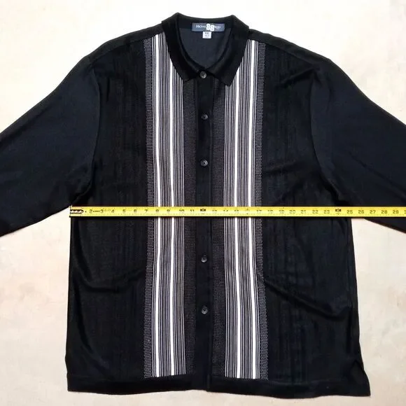 Vintage Michael Irvin 88 Black Gray Striped Knit Long Sleeve Shirt - Size XXL - Picture 8 of 8